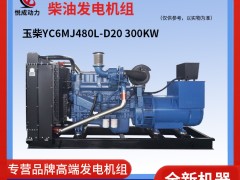 300KW玉柴柴油發電機組 YC6MJ480L-D20工廠視頻實拍